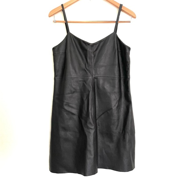 NEW REFORMATION Jinx Black Leather Dress 8 - Picture 1 of 13